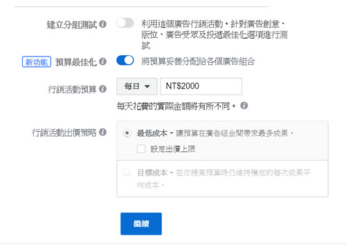 facebook广告优化新功能－预算最佳化